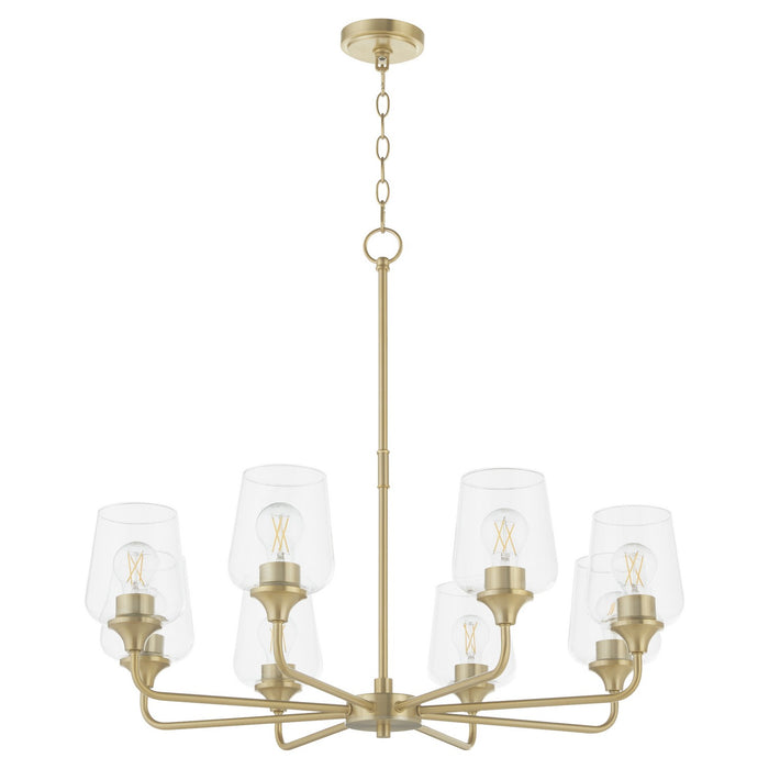 Myhouse Lighting Quorum - 6313-8-80 - Eight Light Chandelier - Raymond - Aged Brass