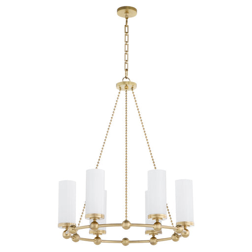 Myhouse Lighting Quorum - 667-6-80 - Six Light Chandelier - Lee Boulevard - Aged Brass