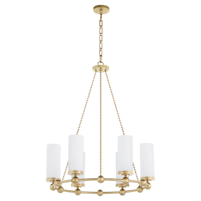 Myhouse Lighting Quorum - 667-6-80 - Six Light Chandelier - Lee Boulevard - Aged Brass