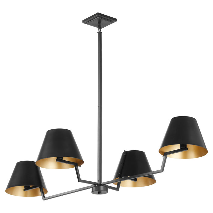 Myhouse Lighting Quorum - 669-4-59 - Four Light Linear Chandelier - Bliss - Matte Black