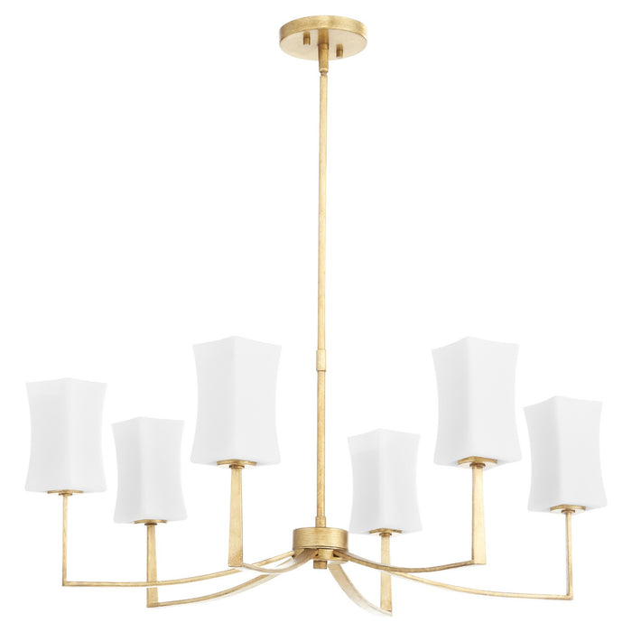 Myhouse Lighting Quorum - 681-6-74 - Six Light Chandelier - Ayala - Gold Leaf