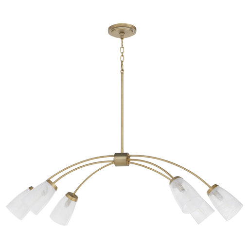 Myhouse Lighting Quorum - 6877-6-80 - Six Light Linear Chandelier - Arpeggio - Aged Brass