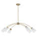 Myhouse Lighting Quorum - 6877-6-80 - Six Light Linear Chandelier - Arpeggio - Aged Brass