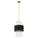 Myhouse Lighting Quorum - 8013-5980 - One Light Pendant - Matte Black/Aged Brass