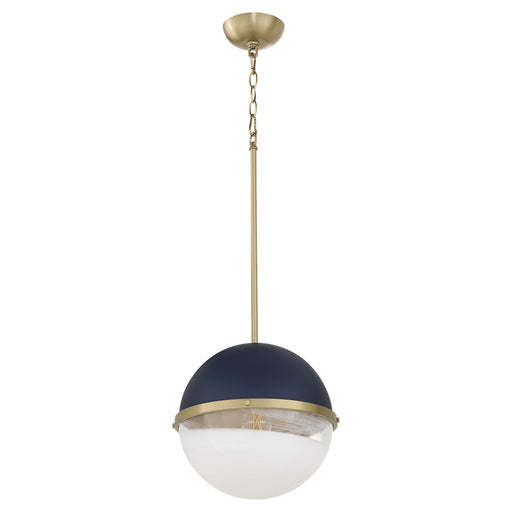 Myhouse Lighting Quorum - 82-12-3280 - One Light Pendant - Blue w/ Aged Brass