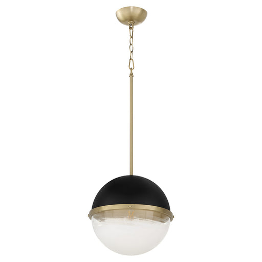 Myhouse Lighting Quorum - 82-12-6980 - One Light Pendant - Textured Black w/ Aged Brass