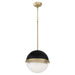 Myhouse Lighting Quorum - 82-12-6980 - One Light Pendant - Textured Black w/ Aged Brass