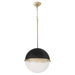 Myhouse Lighting Quorum - 82-14-6980 - One Light Pendant - Textured Black w/ Aged Brass