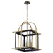 Myhouse Lighting Quorum - 8216-4-5980 - Four Light Pendant - Moritz - Matte Black w/Aged Brass