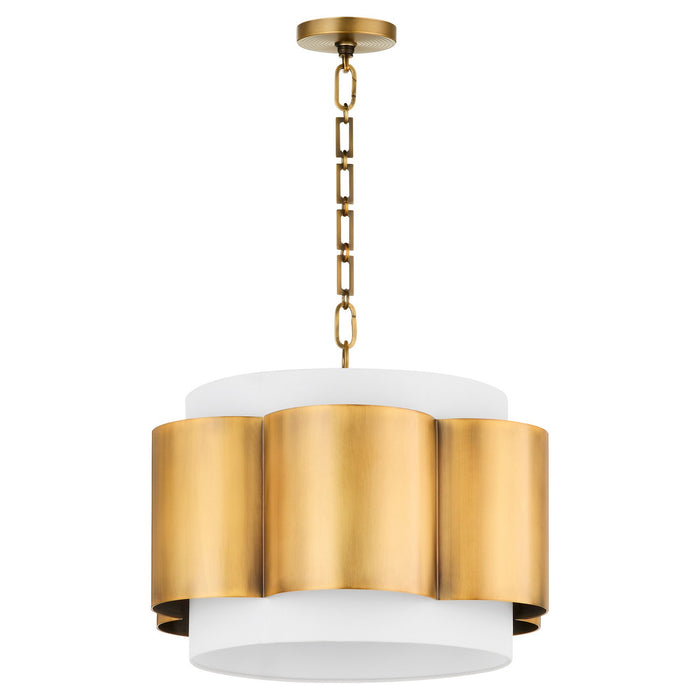 Myhouse Lighting Quorum - 8229-4-47 - Four Light Pendant - Belinder - Non-Lacquered Brass