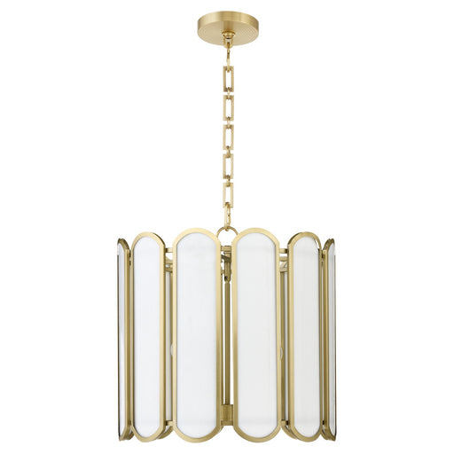 Myhouse Lighting Quorum - 824-4-80 - Four Light Pendant - Belleview - Aged Brass