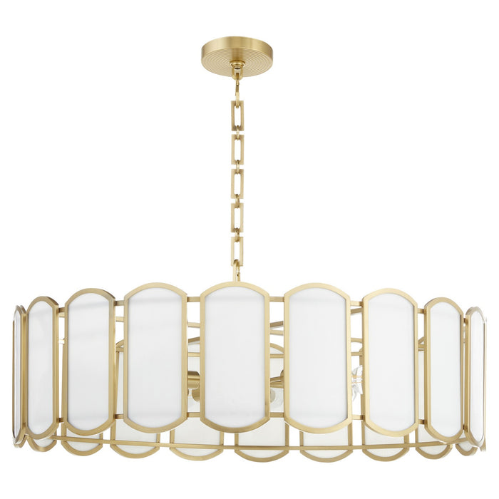 Myhouse Lighting Quorum - 824-8-80 - Eight Light Pendant - Belleview - Aged Brass