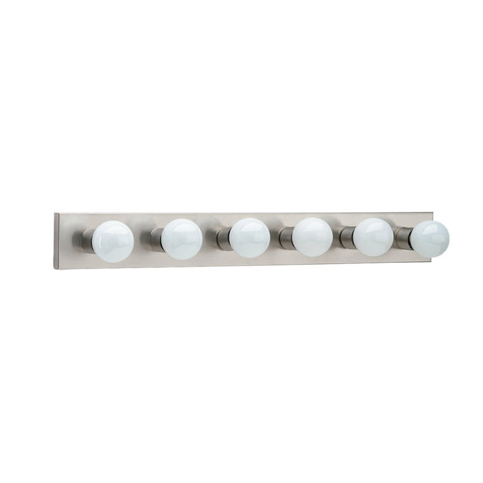 Myhouse Lighting Generation Lighting - 4739-98 - Six Light Wall / Bath - Center Stage - Brushed Stainless