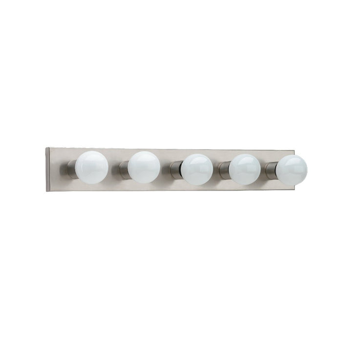 Myhouse Lighting Generation Lighting - 4735-98 - Five Light Wall / Bath - Center Stage - Brushed Stainless