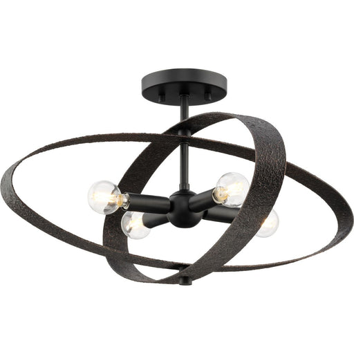 Myhouse Lighting Progress Lighting - P350280-31M - Four Light Semi-Flush Mount - Allegheny - Matte Black