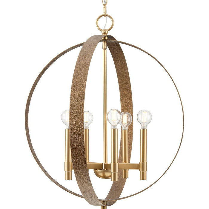 Myhouse Lighting Progress Lighting - P400391-205 - Five Light Chandelier - Allegheny - Soft Gold