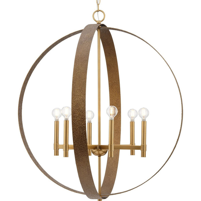 Myhouse Lighting Progress Lighting - P400392-205 - Six Light Chandelier - Allegheny - Soft Gold