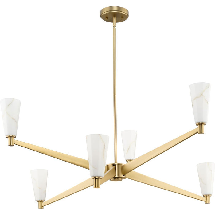 Myhouse Lighting Progress Lighting - P400395-109 - Six Light Chandelier - Tosca - Brushed Bronze