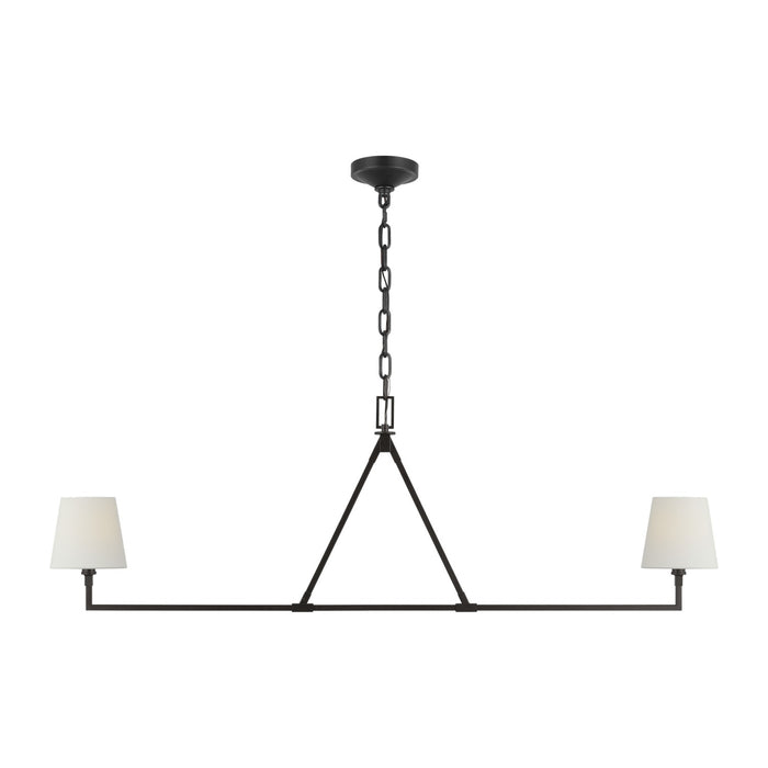Myhouse Lighting Visual Comfort Studio - CC1732AI - Two Light Linear Chandelier - Perth - Aged Iron