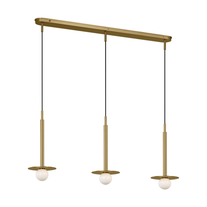 Myhouse Lighting Visual Comfort Studio - KC1143BBS - Three Light Linear Pendant - Nodes - Burnished Brass
