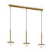 Myhouse Lighting Visual Comfort Studio - KC1143BBS - Three Light Linear Pendant - Nodes - Burnished Brass