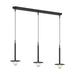 Myhouse Lighting Visual Comfort Studio - KC1143MBK - Three Light Linear Pendant - Nodes - Midnight Black