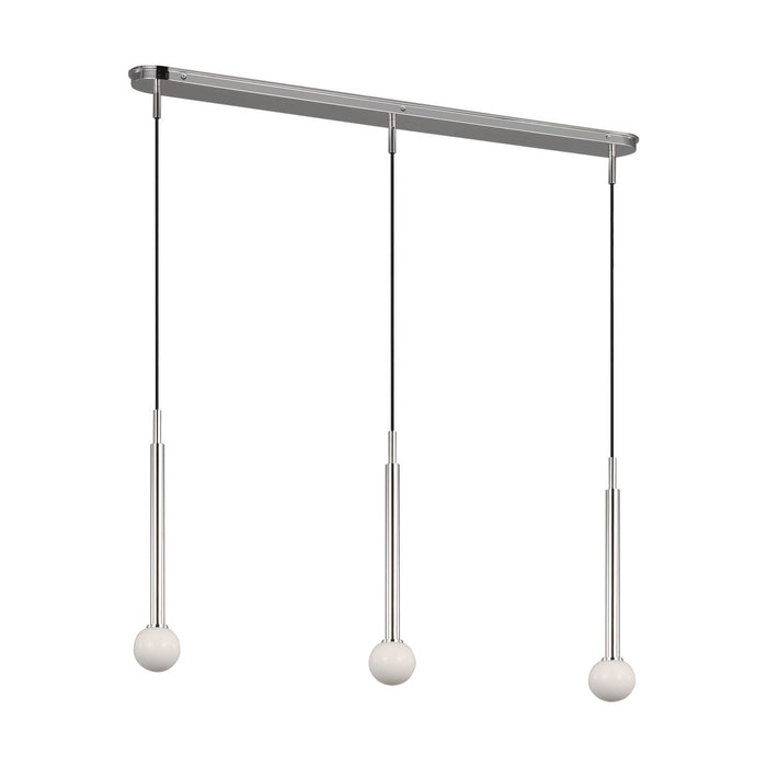 Myhouse Lighting Visual Comfort Studio - KC1143PN - Three Light Linear Pendant - Nodes - Polished Nickel
