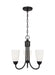 Myhouse Lighting Generation Lighting. - 3120203EN3-112 - Three Light Chandelier - Seville - Midnight Black