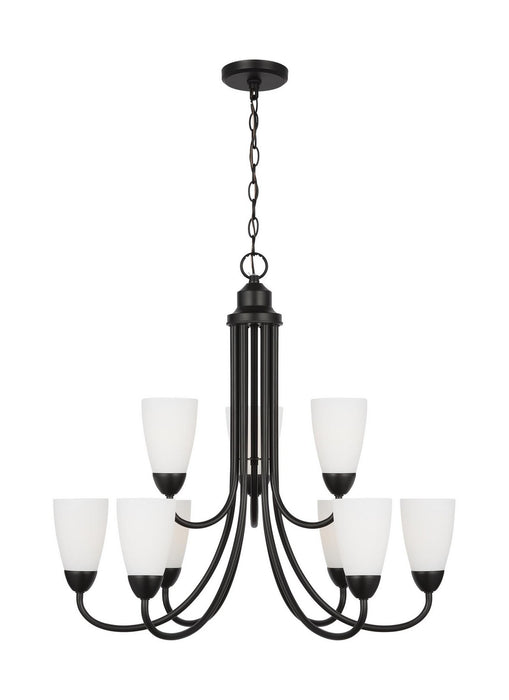 Myhouse Lighting Generation Lighting. - 3120209EN3-112 - Nine Light Chandelier - Seville - Midnight Black