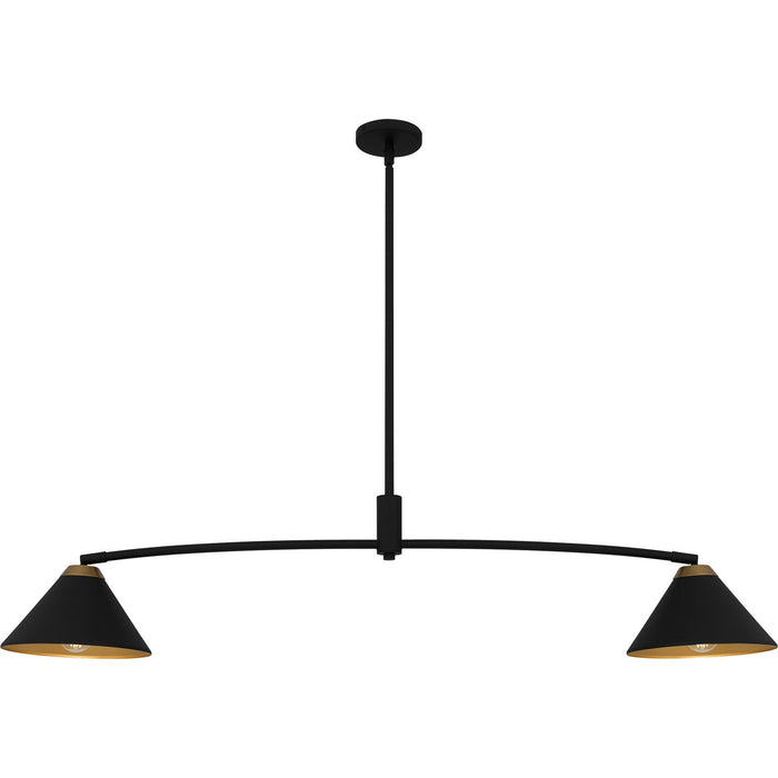 Myhouse Lighting Quoizel - ALS252MBK - Two Light Linear Chandelier - Alscott - Matte Black