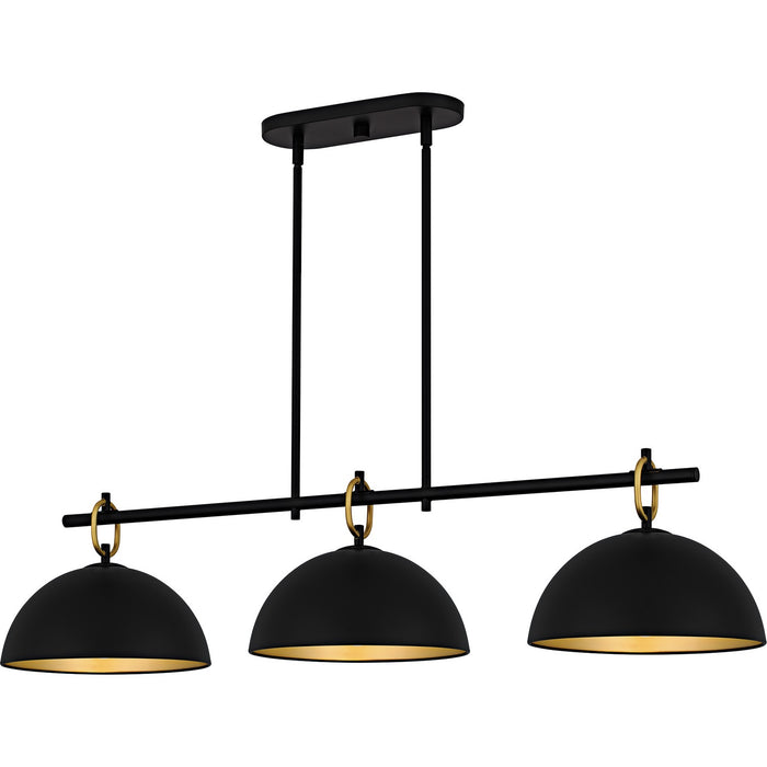 Myhouse Lighting Quoizel - CEO344MBK - Three Light Linear Chandelier - Cleo - Matte Black