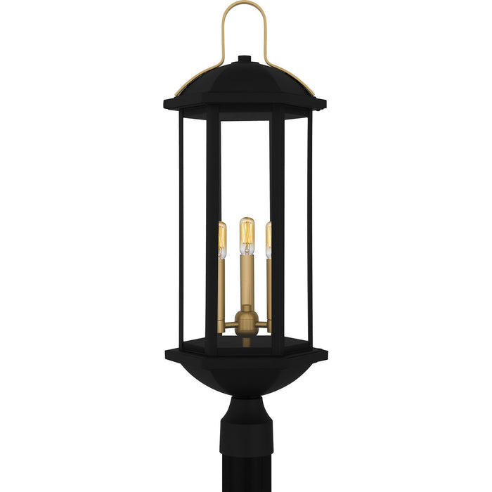 Myhouse Lighting Quoizel - CFD9010MBK - Three Light Outdoor Post Lantern - Crestfield - Matte Black