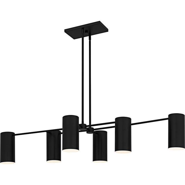 Myhouse Lighting Quoizel - FLD650MBK - Six Light Linear Chandelier - Foreland - Matte Black