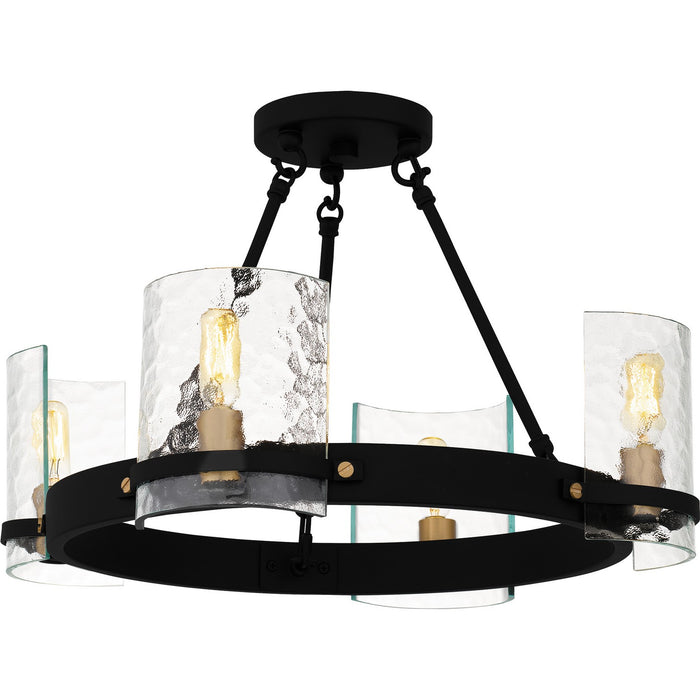 Myhouse Lighting Quoizel - GLC1720MBK - Four Light Semi-Flush Mount - Gloucester - Matte Black