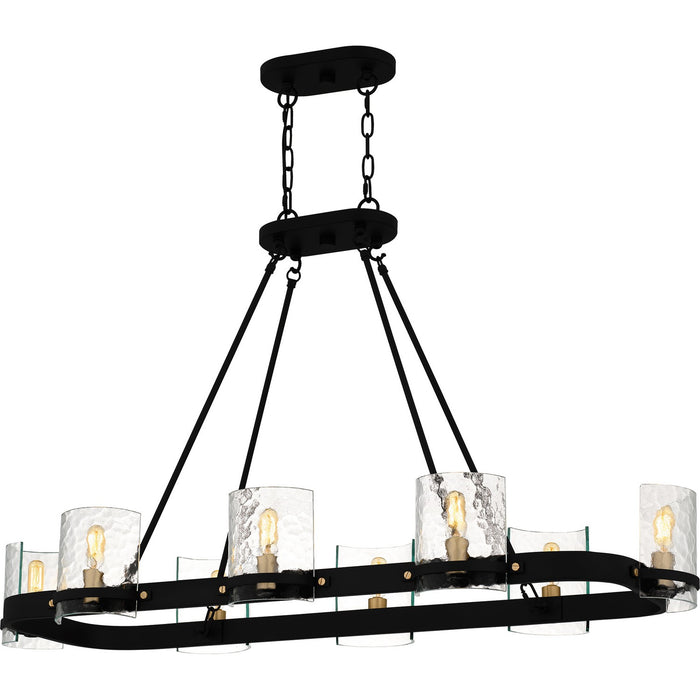 Myhouse Lighting Quoizel - GLC842MBK - Eight Light Linear Chandelier - Gloucester - Matte Black