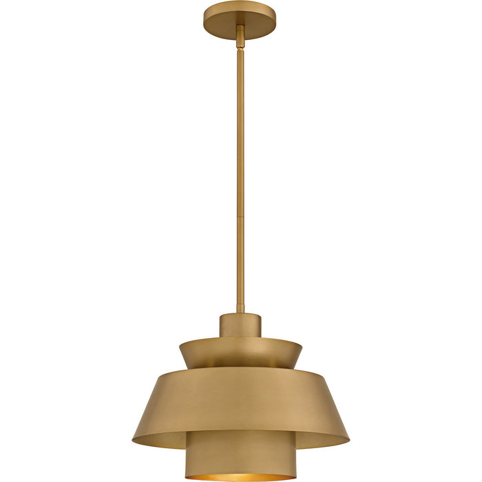 Myhouse Lighting Quoizel - LMI1814BWS - One Light Pendant - Lumi - Brushed Weathered Brass