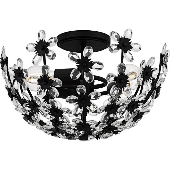 Myhouse Lighting Quoizel - QSF6783MBK - Three Light Semi-Flush Mount - Rosemary - Matte Black