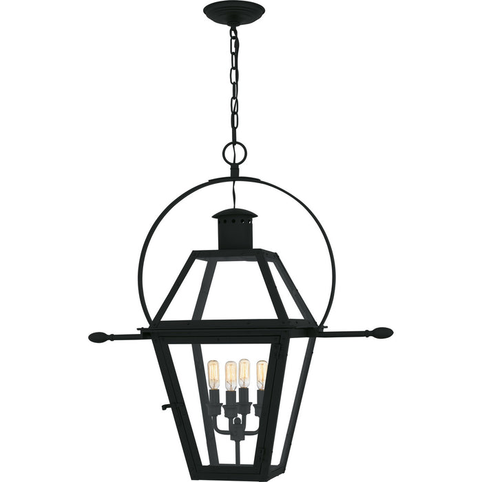 Myhouse Lighting Quoizel - RO1914EK - Four Light Outdoor Hanging Lantern - Rue De Royal - Earth Black