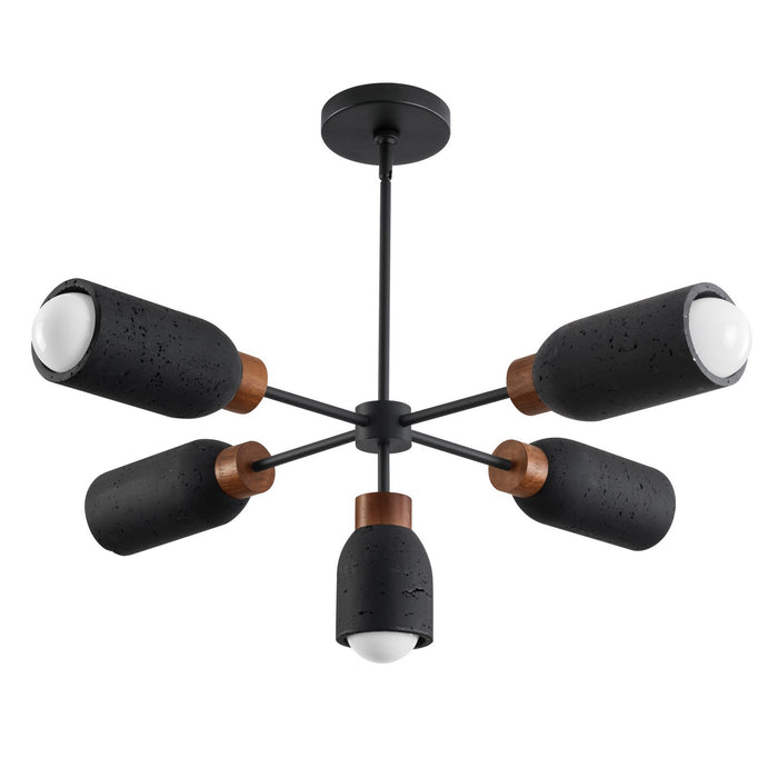 Myhouse Lighting Maxim - 10625LVBK - Five Light Pendant - Pompeii - Lava / Black