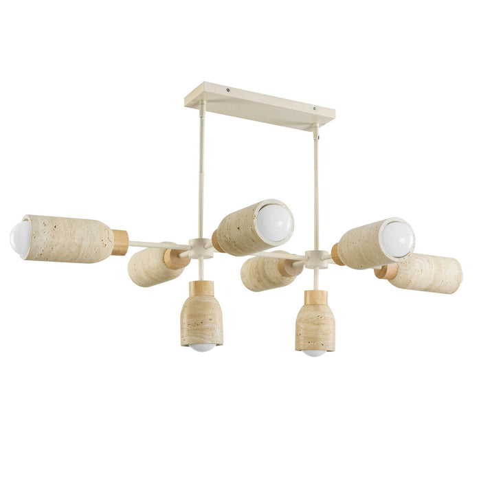Myhouse Lighting Maxim - 10628TVOY - Eight Light Pendant - Pompeii - Travertine / Oyster