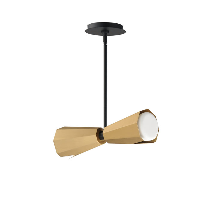 Myhouse Lighting Maxim - 10812SWBKAB - Two Light Pendant - Rizzo - Black / Antique Brass