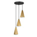 Myhouse Lighting Maxim - 10813SWBKAB - Three Light Pendant - Rizzo - Black / Antique Brass