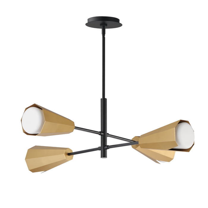 Myhouse Lighting Maxim - 10815SWBKAB - Four Light Chandelier - Rizzo - Black / Antique Brass
