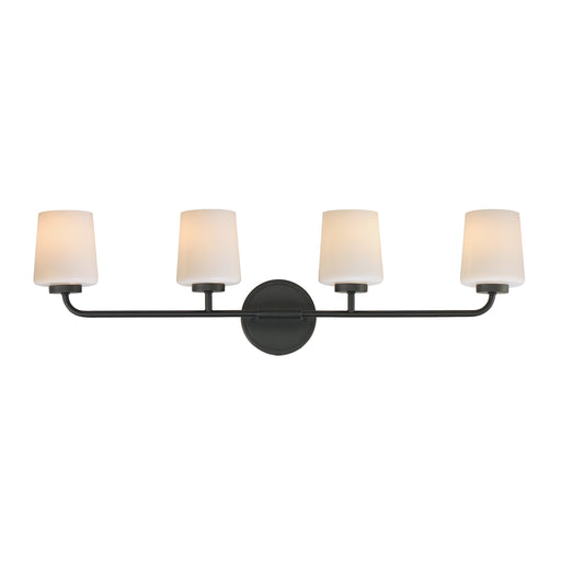 Myhouse Lighting Maxim - 12694WTBK - Four Light Bath Vanity - Durham - Black