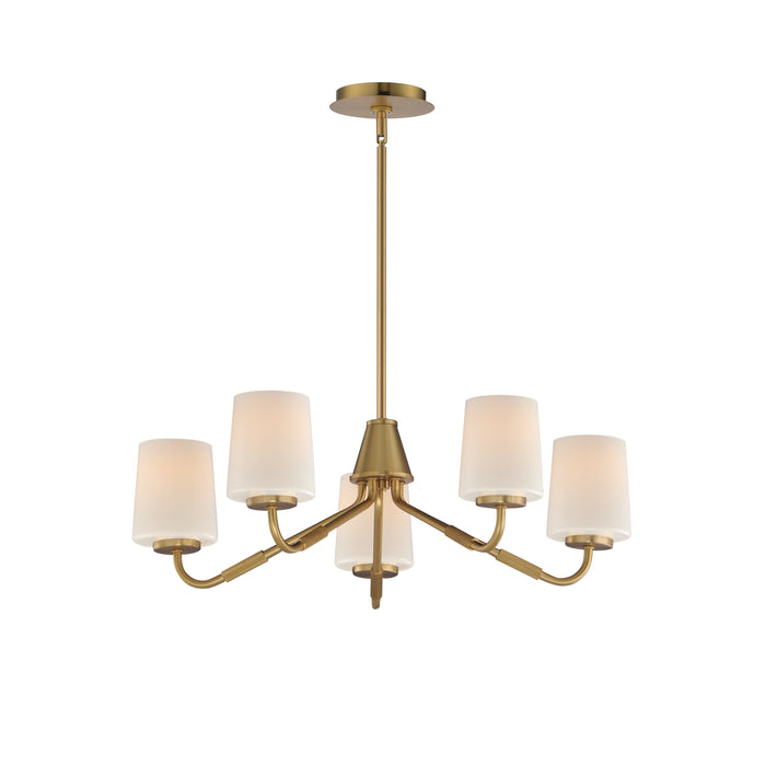 Myhouse Lighting Maxim - 12696WTNAB - Five Light Chandelier - Durham - Natural Aged Brass