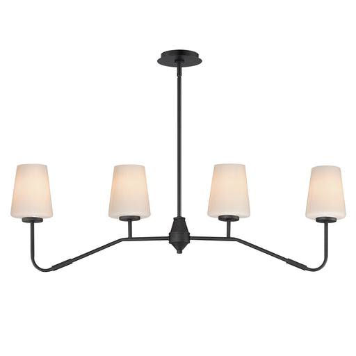 Myhouse Lighting Maxim - 12697WTBK - Four Light Linear Chandelier - Durham - Black