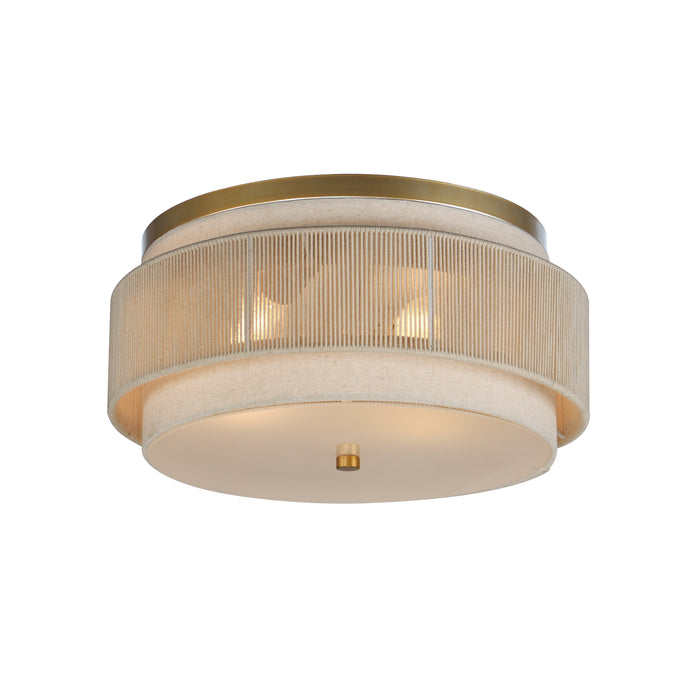 Myhouse Lighting Maxim - 12810OFNAB - Two Light Flush Mount - Seacliff - Natural Aged Brass