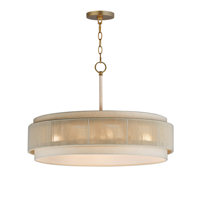 Myhouse Lighting Maxim - 12814OFNAB - Four Light Pendant - Seacliff - Natural Aged Brass