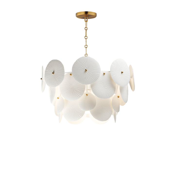Myhouse Lighting Maxim - 12824WTNAB - Four Light Pendant - Isla - Natural Aged Brass