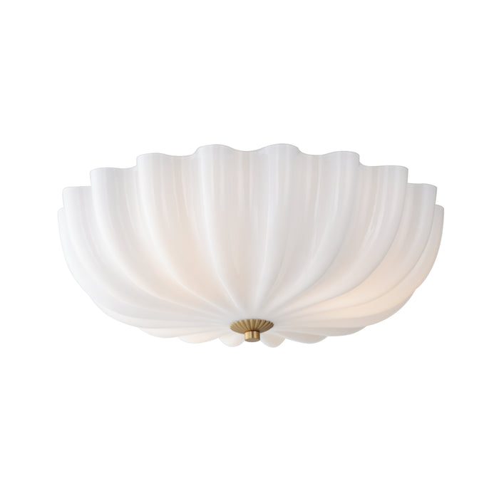 Myhouse Lighting Maxim - 22650WTNAB - Three Light Wall Sconce / Flush Mount - Bundt - White/Natural Aged Brass